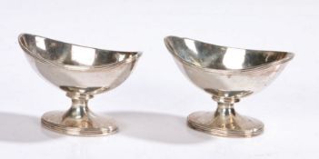 Near pair of George III silver salts, the first London 1801, maker John Emes, the second London