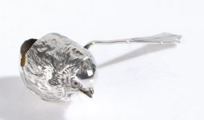 George V silver child's novelty feeding spoon, Chester marks rubbed, maker Sampson Mordan & Co