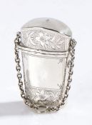 George III silver lancet case, Birmingham 1803, maker Samuel Pemberton, the hanging chain above
