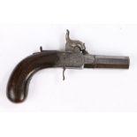 19th century box lock pocket percussion pistol by G. Farmer, Cardiff, engraved lock plates and