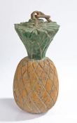 20th Century Green Grocers trade sign, carved as an pineapple with a chain to the top, 35cm high