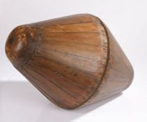 A large 19th Century wool spindle, the tapered barrel body with a grove to the centre, 69cm long