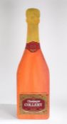 Champagne Collery, an advertising painted panel in the form of a bottle of champagne, 116cm high