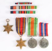 Second World War group of medals, 1939-1945 Star, Burma Star, Defence Medal, 1939-1945 British War
