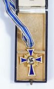 German Third Reich Mothers Cross in Gold (Ehrenkreuz der Deutschen Mutter in Gold) , in fitted case,