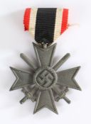 Second World War German War Merit Cross 2nd Class with Swords, zinc construction, no maker to