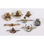 Selection of sweetheart badges to, The Royal Navy, Royal Artillery, Lancashire Fusiliers, and