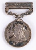 India 1895 Medal with clasp 'Relief of Chitral 1895' (3755 PTE. A HOLBEN. 1st BN. BEDFORD. REGT.)