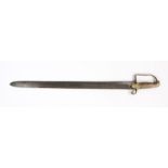 Rare Napoleonic period British/Prussian short sword, circa 1800-1816, the steel blade with brass