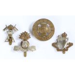 First World War cap badge to the Royal Dublin Fusiliers, slider to the reverse, with four brazing