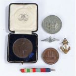 Bronze medallion to the 2nd Battalion Royal Sussex Regiment, regimental badge to the obverse  and