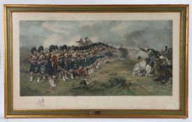 Framed Print, 'The Thin Red Line', depicting the 93rd repelling the Russian cavalry at Balaclava, 70