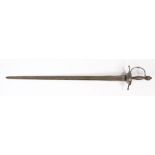 18th Century small sword, double edged blade with full length fuller to both sides, steel pommel,