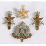 Mobile Defence Corps officers silvered and gilt cap badge, two loops to the reverse, marked 'J.R.