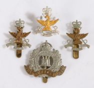 Mobile Defence Corps officers silvered and gilt cap badge, two loops to the reverse, marked 'J.R.