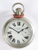 H. Williamson British military issue open face pocket watch, the signed white dial numbered