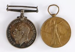 First World War pair of medals, 1914-1918 British War Medal and Victory Medal (293833 PTE. H. S.