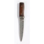 First World War Trench Knife made from a German K98 Bayonet, well honed shortened steel blade marked