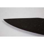 Second World War Smatchet Fighting Knife, earlier, single edged oval steel blade that has been