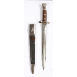 British 1888 Pattern Bayonet, crown over 'VR' with date 1 '97 to one side of ricasso, broad arrow
