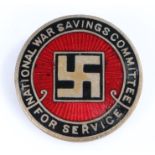 Scarce First World War British National War Savings Committee For Service badge by the maker