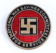 Scarce First World War British National War Savings Committee For Service badge by the maker