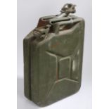 British army 5 gallon jerrycan, War Department marked with broad arrow and dated 1965