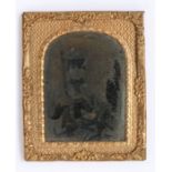 American Civil War Tintype (faded) in a gilt/brass frame of what is believed to be a young