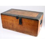 First World War Ammunition/Transit box, wooden construction, metal handles to sides, vendor states