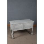 White painted washstand, fitted two doors below, 104cm, wide, 71cm high