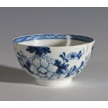 18th Century Liverpool tea bowl decorated in the bird on branch pattern, circa 1770, 8cm diameter,