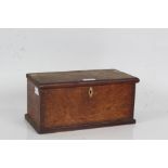 20th century Oak box of rectangular form, opening to reveal a candle box and a draw, 30cm wide 14.