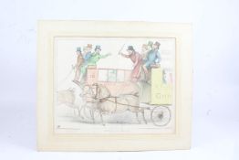 After John Doyle ('HB') 'Omnibus Race', sketch No.633, hand-coloured lithograph, published April 9th