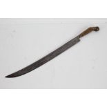 19th Century Indian or Middle Eastern knife, with horn handle and steel blade, 54.5cm long