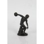 19th Century Grand Tour bronze depicting discobolus, 13cm high