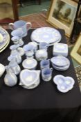 Collection of Wedgwood Jasperware, to include vases, pin dishes, loving cup, trinket boxes etc., (