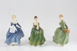 Three Royal Doulton figures, Fragrance HN 2334, Fleur HN 2368, Grace HN 2318 (3)