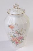 Royal Doulton Mystic Dawn vase and cover, with floral spray decoration, 22.5cm high