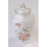 Royal Doulton Mystic Dawn vase and cover, with floral spray decoration, 22.5cm high