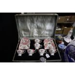 Royal Albert "Lady Carlyle" pattern tea set, consisting of six tea cups and saucers, housed in a