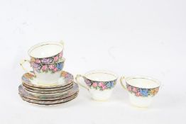 Quantity of Paragon 'Old English Garden' tea ware, comprising four cups, saucers and tea plates (