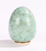 Macintyre Burslem pottery pepper, in the form of a turquoise egg, 6cm high - 13.05.22-PLEASE DO