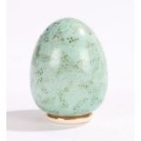 Macintyre Burslem pottery pepper, in the form of a turquoise egg, 6cm high - 13.05.22-PLEASE DO