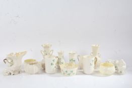 Collection of early to late 20th Century Belleek Pottery ware (qty)