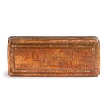 An 18th Century Dutch copper snuff box with of the period English naming, the box with tavern scenes