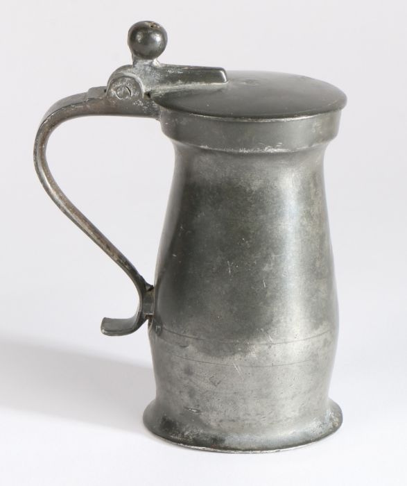 A William & Mary pewter OEWS half-pint ball and bar baluster measure, Wigan, circa 1690 The body - Image 3 of 3