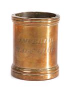 A George IV bronze alloy Imperial Standard measure, the rim marked with the Exchequer portcullis