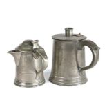 A George III pewter OEWS half-pint dome-lidded and spouted measure With hallmarks to collar;