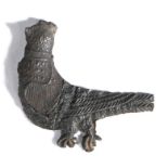 A 15th century pewter pilgrims' badge, designed as a cockerel, 42mm long  The badge represents a
