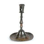 An early 16th century and later brass-alloy candlestick, North-West European, probably French, with